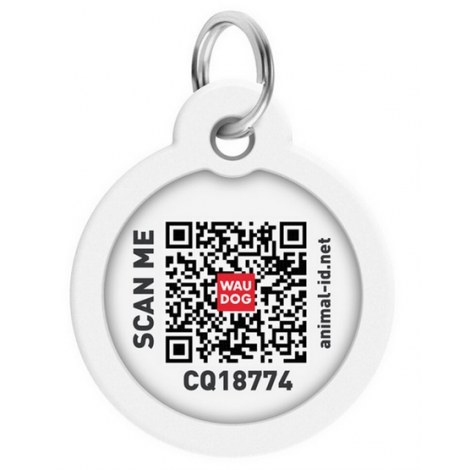 Collar WauDog Smart ID Zawieszka z QR-paszportem okrągła 3cm marshmellow - 3