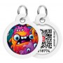 Collar WauDog Smart ID Zawieszka z QR-paszportem okrągła 3cm zębate potwory - 2