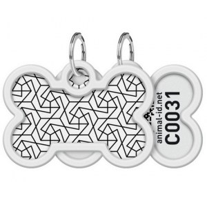 Collar WauDog Smart ID Zawieszka z QR-paszportem kość 4x3cm geometria