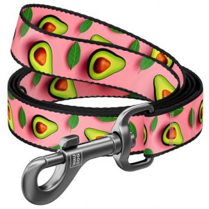 Collar WauDog Nylon Smycz nylonowa M 20mm/200cm, wzór AWOKADO NA RÓŻU