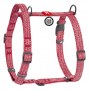 Collar WauDog Re-Cotton Szelki z rączką z regenerowanej bawełny anatomiczne w kształcie litery H, odblaskowe z QR-paszportem, plastikowy fastex, S czerwone - 2