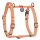 Collar WauDog Re-Cotton Szelki z rączką z regenerowanej bawełny anatomiczne w kształcie litery H, odblaskowe z QR-paszportem, plastikowy fastex, M pomarańczowe