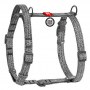 Collar WauDog Re-Cotton Szelki z rączką z regenerowanej bawełny anatomiczne w kształcie litery H, odblaskowe z QR-paszportem, plastikowy fastex, L szare - 2
