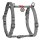 Collar WauDog Re-Cotton Szelki z rączką z regenerowanej bawełny anatomiczne w kształcie litery H, odblaskowe z QR-paszportem, plastikowy fastex, L szare