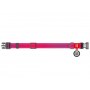 Collar WauDog Nylon Mono Obroża nylonowa odblaskowa z QR-paszportem, plastikowy fastex, S 15mm/25-35cm różowa - 3