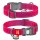 Collar WauDog Nylon Mono Obroża nylonowa odblaskowa z QR-paszportem, plastikowy fastex, S 15mm/25-35cm różowa