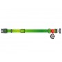 Collar WauDog Nylon Mono Obroża nylonowa odblaskowa z QR-paszportem, plastikowy fastex, M 20mm/28-40cm jasnozielona - 3
