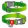 Collar WauDog Nylon Mono Obroża nylonowa odblaskowa z QR-paszportem, plastikowy fastex, M 20mm/28-40cm jasnozielona