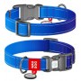 Collar WauDog Nylon Mono Obroża nylonowa odblaskowa z QR-paszportem, plastikowy fastex, L 25mm/33-49cm niebieska - 2