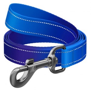 Collar WauDog Nylon Mono Smycz nylonowa odblaskowa L-XXL 25mm/200cm niebieska