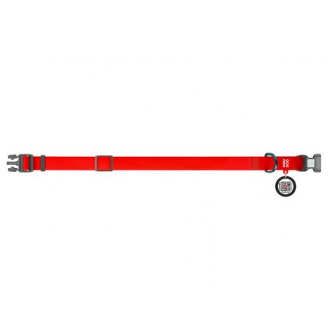 Collar Waterproof Obroża wodoodporna z QR-paszportem, plastikowy fastex, M 20mm/28-40cm czerwona - 2
