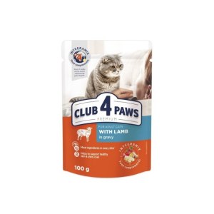 Mokra karma dla kotów z jagnięciną w sosie 100g Club 4 Paws Premium