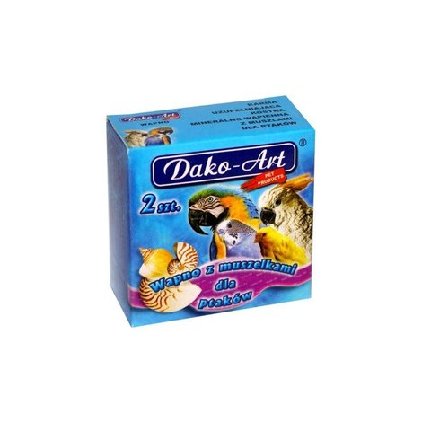 DAKO-ART Kostka wapienna z muszlami wapno wapienko minerały ptaków papugi