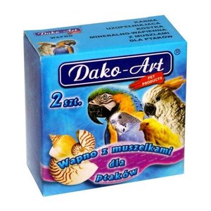 DAKO-ART Kostka wapienna z muszlami wapno wapienko minerały ptaków papugi