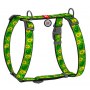 Collar WauDog Nylon Szelki nylonowe anatomiczne w kształcie litery H, z QR-paszportem, plastikowy fastex, wzór AWOKADO, rozmiar M 20mm - 2