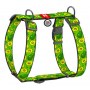Collar WauDog Nylon Szelki nylonowe anatomiczne w kształcie litery H, z QR-paszportem, plastikowy fastex, wzór AWOKADO, rozmiar XL 35mm - 2