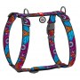Collar WauDog Nylon Szelki nylonowe anatomiczne w kształcie litery H, z QR-paszportem, plastikowy fastex, wzór LATO, rozmiar L 25mm - 2