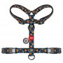 Collar WauDog Nylon Szelki nylonowe anatomiczne w kształcie litery H, z QR-paszportem, plastikowy fastex, wzór POMARAŃCZE, rozmiar M 20mm - 3