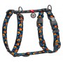 Collar WauDog Nylon Szelki nylonowe anatomiczne w kształcie litery H, z QR-paszportem, plastikowy fastex, wzór POMARAŃCZE, rozmiar S 15mm - 2