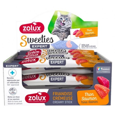 Zolux Sweeties Kremowy przysmak dla kota - tuńczyk i łosoś 14g - 2