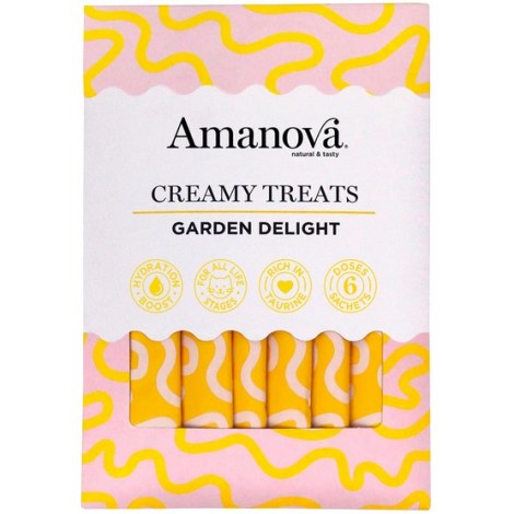 Amanova Cat Creamy Treats Garden Delight Chicken & Vegetables - kurczak i warzywa 6x15g