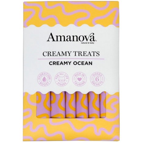 Amanova Cat Creamy Treats  Creamy Ocean Tuna & Goat milk - tuńczyk i mleko kozy 6x15g