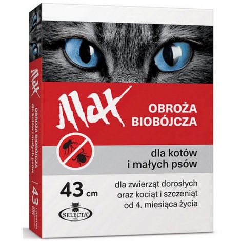 Selecta HTC Obroża Max biobójcza dla kota i małego psa przeciw pchłom i kleszczom czerwona 43cm [SE-5693] - 2
