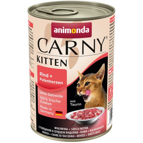 Animonda Carny Kitten Wołowina + Serca indyka puszka 400g - 2