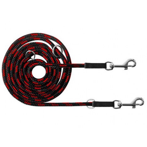 CHABA Smycz linka regulowana - 14mm x 130/220cm czarno-czerwona