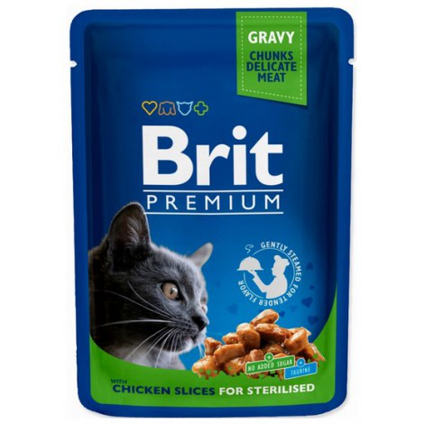 Brit Premium Cat Adult Kurczak Sterilised saszetka 100g