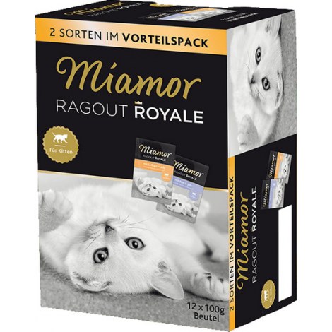 Miamor Ragout Royale Mix Galaretka Kitten - drób, wołowina saszetki 12x100g - 2