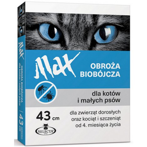Selecta HTC Obroża Max biobójcza dla kota i małego psa przeciw pchłom i kleszczom niebieska 43cm - 2