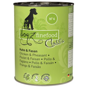 Dogz Finefood Classic N.04 Kurczak i bażant puszka 400g