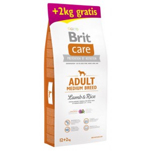 Brit Care New Adult Medium Breed Lamb & Rice 14kg (12+2kg gratis)