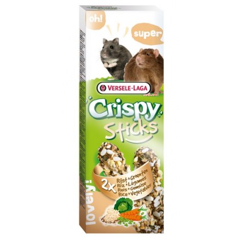 Versele-Laga Crispy Sticks Hamster & Rat Rice & Vegetables - kolby dla chomików i szczurów z ryżem i warzywami 110g