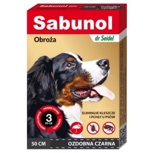 Sabunol GPI Obroża przeciw pchłom dla psa ozdobna czarna 50cm