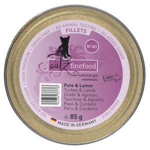Catz Finefood Filety N.411 Indyk/Jagnięcina tacka 85g