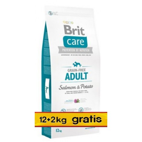 Brit Care Grain Free Adult Salmon & Potato 14kg (12+2kg gratis) - 2