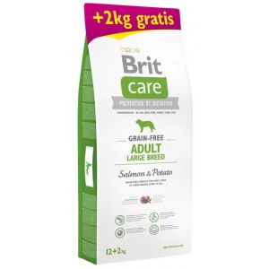 Brit Care Grain Free Adult Large Salmon & Potato 14kg (12+2kg gratis)