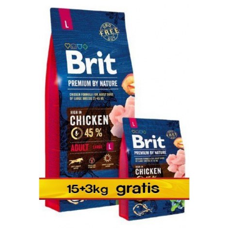 Brit Premium By Nature Adult L Large 18kg (15+3kg gratis) - 2