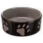 Trixie Miska ceramiczna czarna w szare łapki 0,8L/16cm [TX-24532] - 2