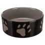 Trixie Miska ceramiczna czarna w szare łapki 1,4L/20cm [TX-24533] - 2