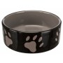 Trixie Miska ceramiczna czarna w szare łapki 1,4L/20cm [TX-24533] - 2
