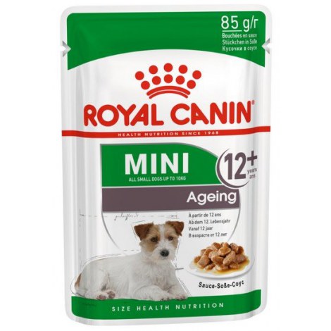 Royal Canin Mini Ageing 12+ karma mokra w sosie dla psów dojrzałych po 12 roku życia, ras małych saszetka 85g - 2