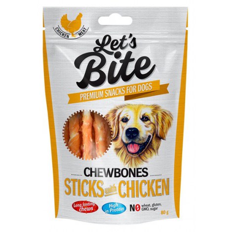 Let's Bite Chewbones Sticks with Chicken 80g