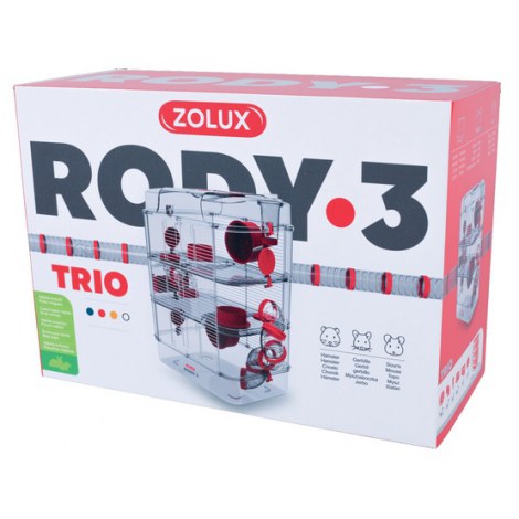 Zolux Klatka Trio RODY.3 dla gryzoni czerwona [206023] - 2