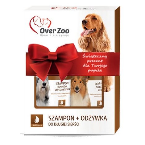 OVERZOO Dwupak dla psów długowłosych, szampon 250ml + odżywka 240ml