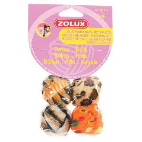 Zolux Piłki kolorowe dla kota - zestaw 4szt. [480418] - 2