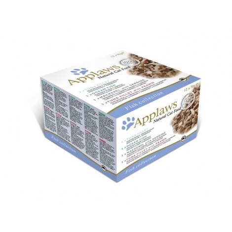 APPLAWS Fish Deluxe (Ryba Oceaniczna, Makrela&Sardynka, Tuńczyk&Krewetka, Tuńczyk)  12x70g [1018]