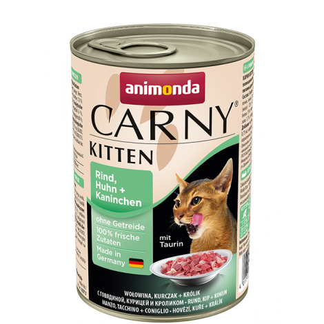 ANIMONDA Carny Kitten puszka z wołowiną, kurczakiem i królikiem 400g